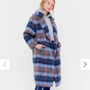 ISO UO Oversized Plaid Wool Overcoat